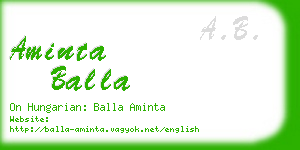 aminta balla business card